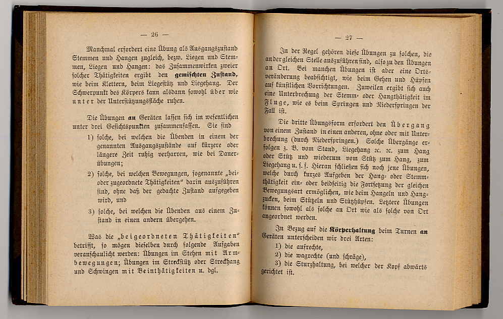 Kurz, Übersicht über das Turnen.
