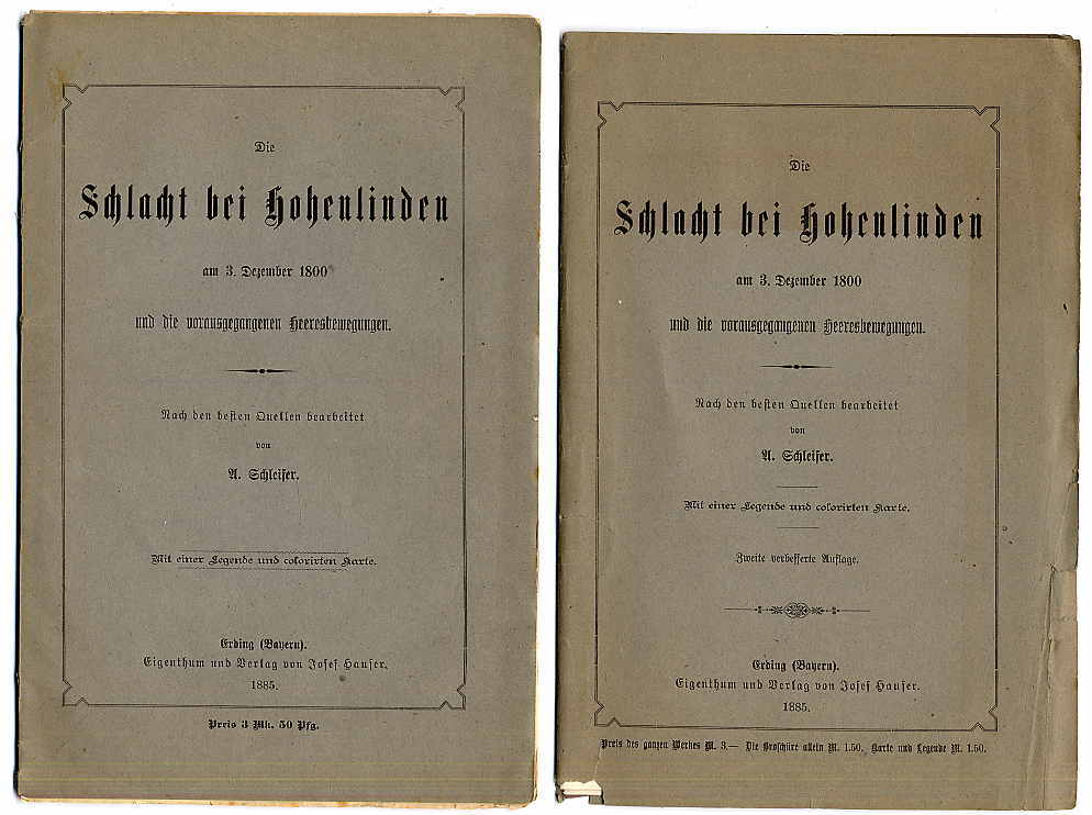 Schleifer, Die Schlacht bei Hohenlinden am 3. Dezember 1800 und die vorausgegang