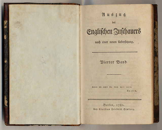 Steele, Auszug des Englischen Zuschauers nach einer neuen Uebersetzung (von Karl