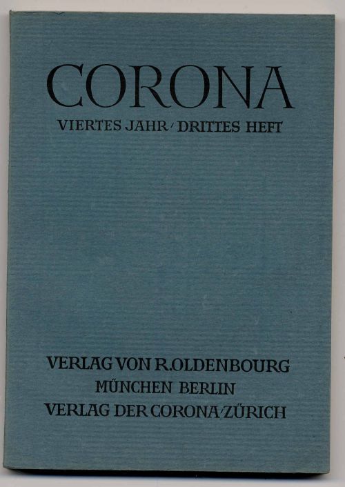 Bodmer, Corona. Viertes Jahr, drittes Heft, Februar 1934.
