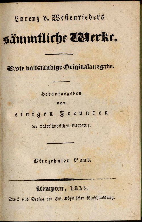 Westenrieder, Sämmtliche Werke. 14. Band.