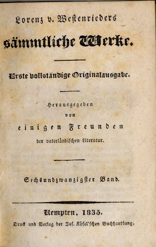Westenrieder, Sämmtliche Werke. 26. Band.