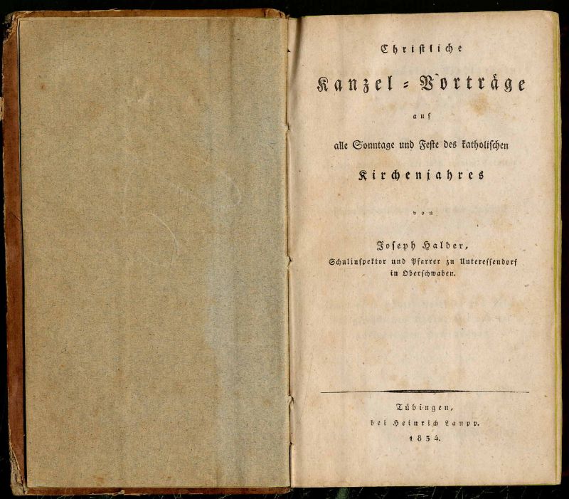 Halder, Christliche Kanzel-Vorträge auf alle Sonntage und Feste des katholischen
