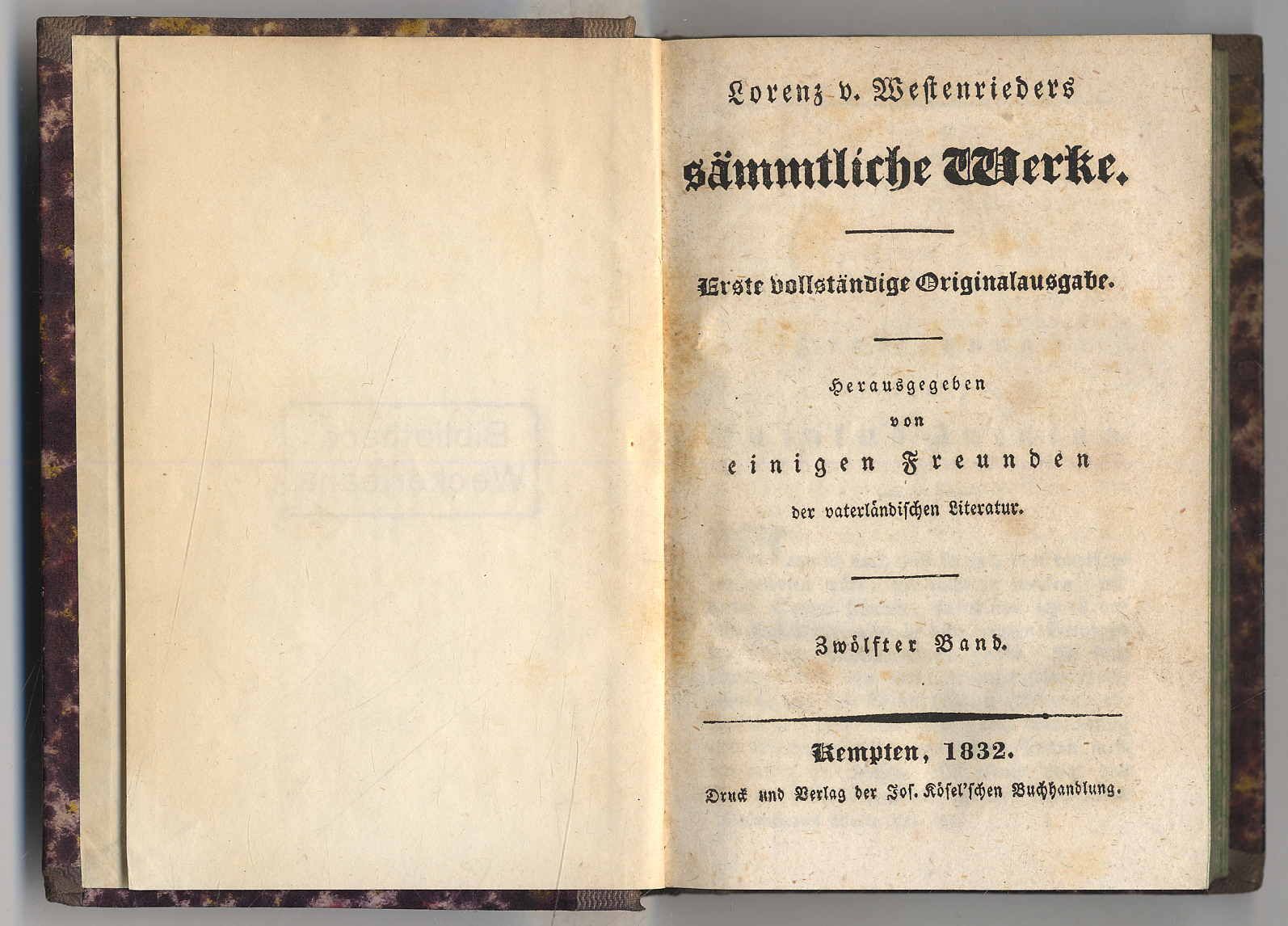 Westenrieder, Sämmtliche Werke. 12. Band.