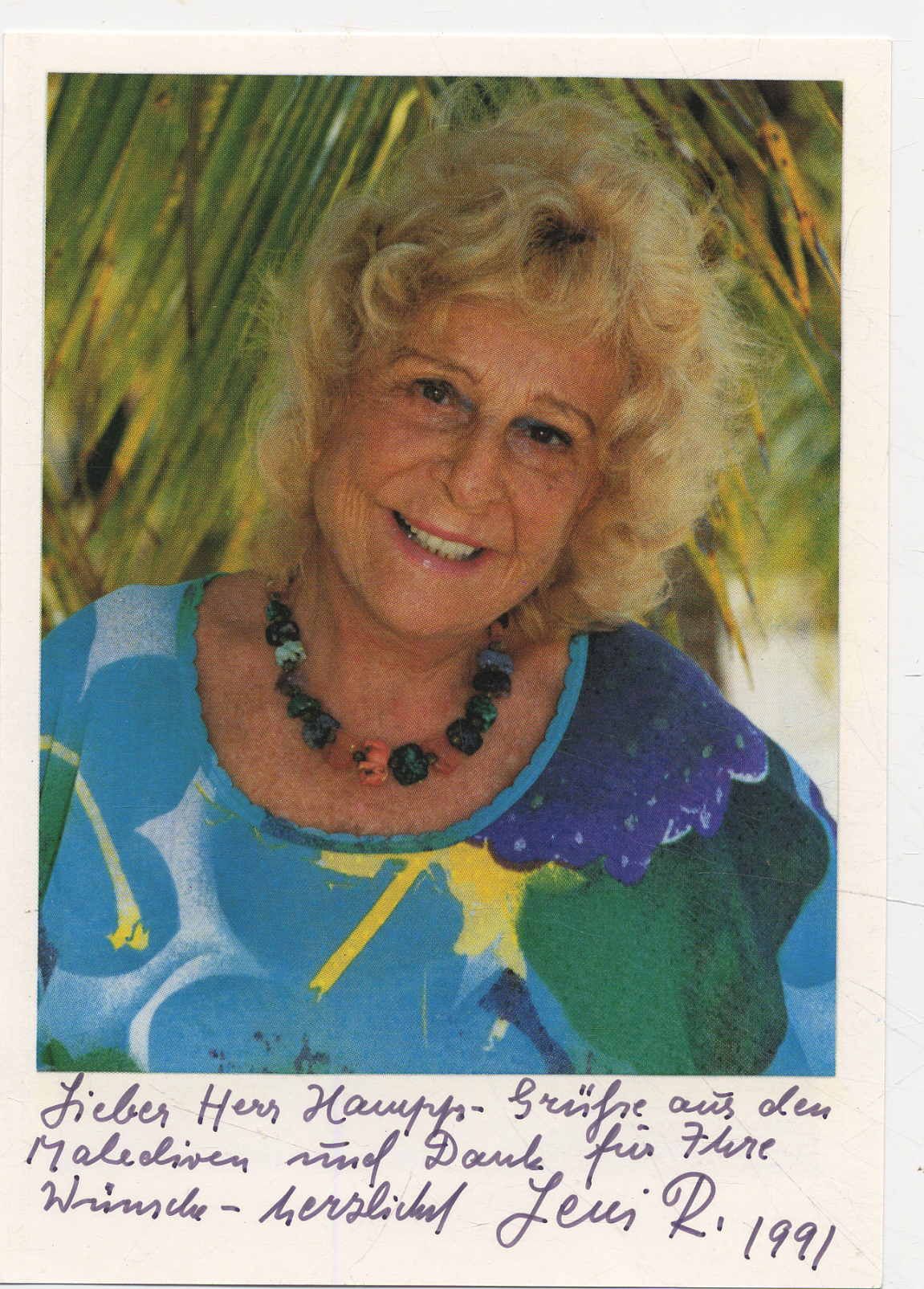 Riefenstahl, Porträt mit eigenhändiger Widmung mit Unterschrift von Leni Riefens