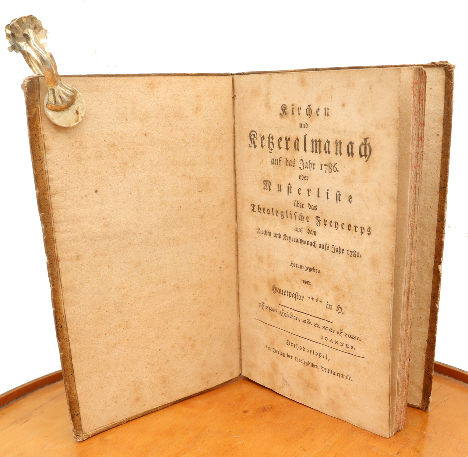 [Bahrdt, Kirchen- und Ketzeralmanach auf das Jahr 1786 oder Musterliste über das