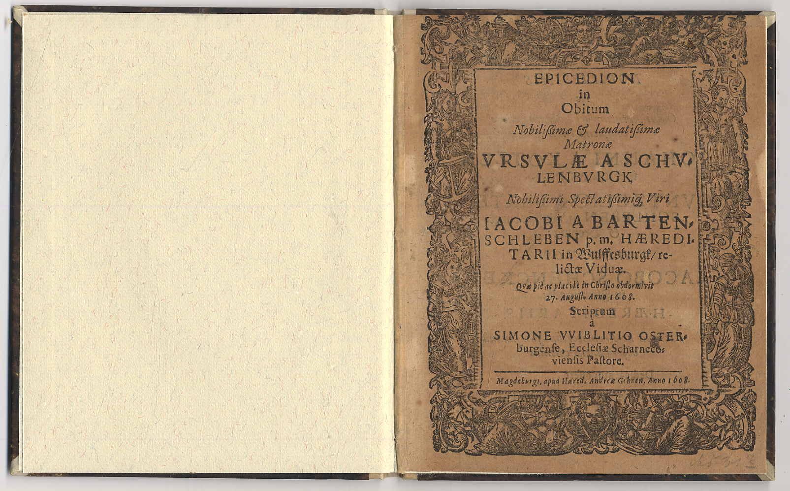 Wiblitius, Epicedion in Obitum Nobilißimae & laudatißimae Matronae Ursulae A Sch