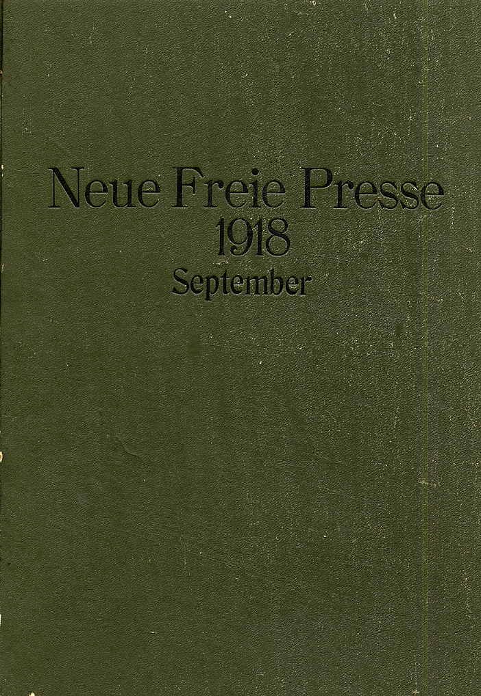 Neue Freie Presse. September 1918.