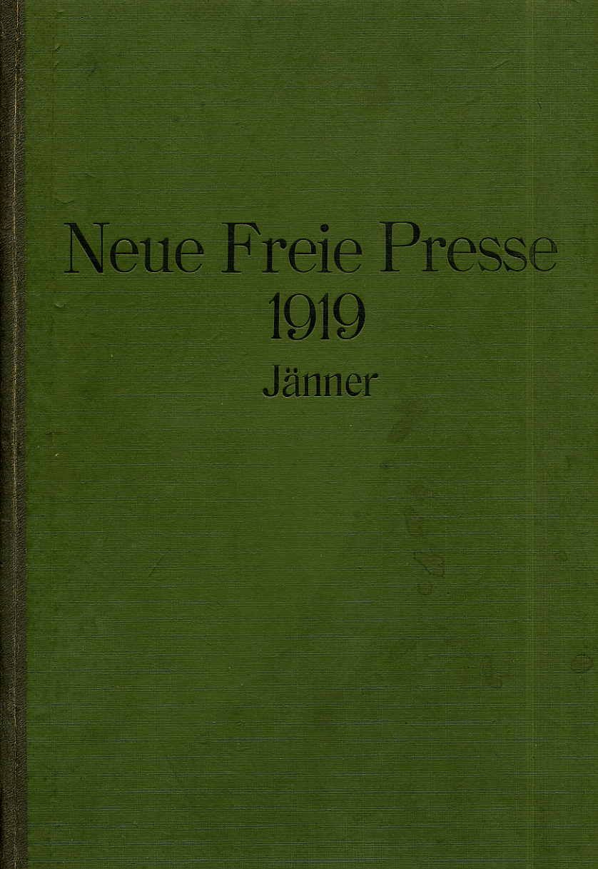 Neue Freie Presse. Januar 1919.