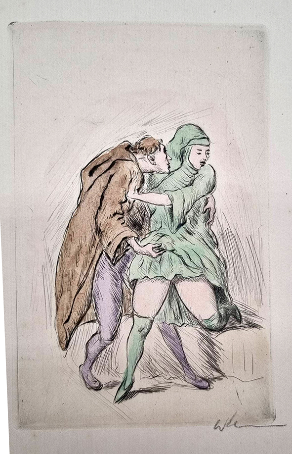 Klemm, Folge von 10 signierten colorierten Original-Radierungen zu Balzacs "Der