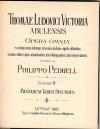 Pedrello, Thomae Ludovici Victoria abulensis. Opera Omnia Ornata A Tomus IV. Mis